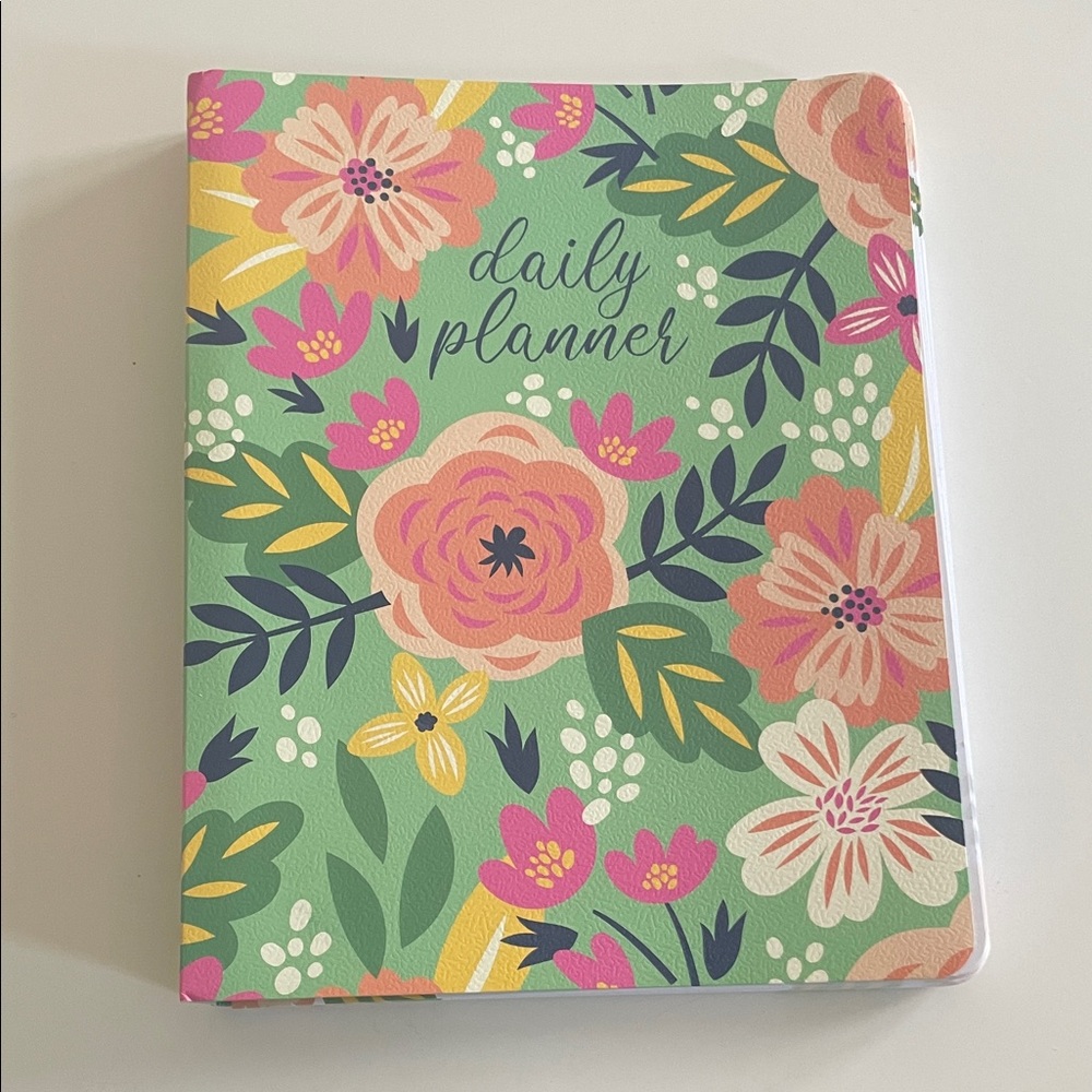 Vibrant Floral Daily Planner with Stickers & Highlighter Set
